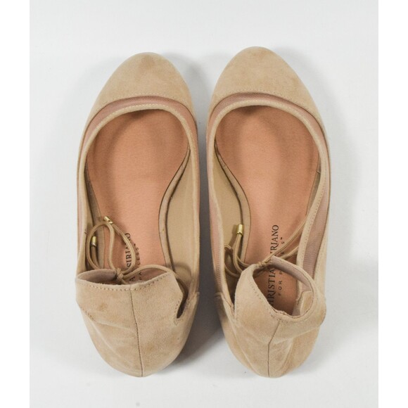 Christian Siriano for Payless Beige Ankle Strap Ballet Flats Shoes Sz 7.5W - Picture 4 of 5